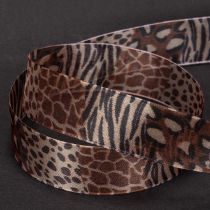 Product Decorative ribbon, animal print, leopard pattern, gift ribbon, 25mm wide, 20m long