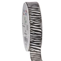 Product Gift ribbon with zebra print, 25mm wide, 20m long