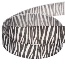 Product Gift ribbon with zebra print, 25mm wide, 20m long