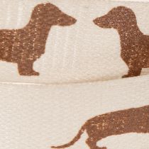 Product Gift ribbon with dachshund dog motif for DIY and crafts, 15mm x 18m