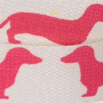 Product Decorative ribbon with dachshund motif, gift ribbon, 15mm wide, 18m long