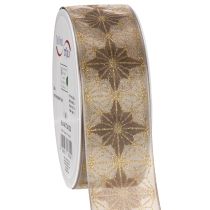 Product Decorative ribbon with stars, gift ribbon with dimensionally stable edge, 40mm wide, 20m long