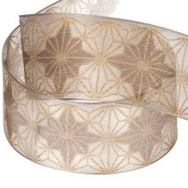 Product Decorative ribbon with stars, gift ribbon with dimensionally stable edge, 40mm wide, 20m long