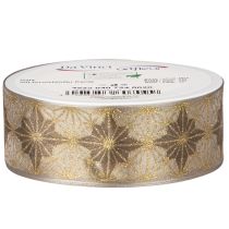 Product Decorative ribbon with stars, gift ribbon with dimensionally stable edge, 40mm wide, 20m long