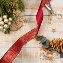 Product Gift ribbon with festive pattern for crafting and decorating, 40mm x 15m