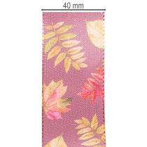 Product Decorative ribbon with autumn leaf motif, 40mm wide, 15m long