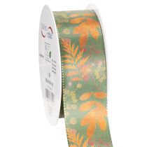 Product Decorative ribbon with leaf motif, autumn decoration, 40mm x 15m