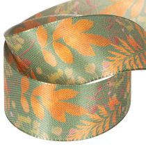 Product Decorative ribbon with leaf motif, autumn decoration, 40mm x 15m