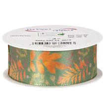 Product Decorative ribbon with leaf motif, autumn decoration, 40mm x 15m