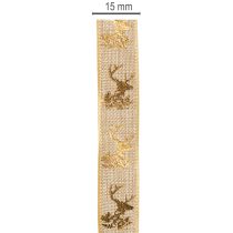 Product Decorative ribbon, deer design, Christmas ribbon, 15mm x 15m