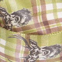 Product Decorative ribbon with deer head and checkered pattern, 40mm x 15m