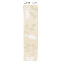 Product Ribbon for Confirmation, Communion, and Baptism - Beige, 25mm wide, 20m long