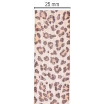 Product Gift ribbon with animal print leopard, 25mm wide, 18m long