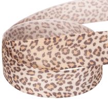 Product Gift ribbon with animal print leopard, 25mm wide, 18m long