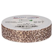 Product Gift ribbon with animal print leopard, 25mm wide, 18m long
