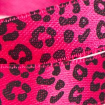 Product Decorative ribbon with leopard print, pink, 15mm x 18m