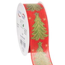 Product Gift ribbon Christmas tree with stars 40mm 15m