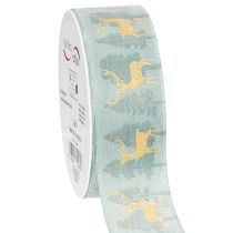 Product Gift ribbon with reindeer and Christmas trees, 40mm x 18m