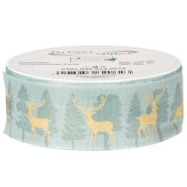 Product Gift ribbon with reindeer and Christmas trees, 40mm x 18m