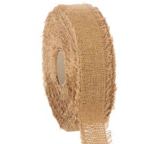 Product Decorative cotton ribbon, rustic style, with fringe, 40 mm, 30 m
