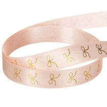 Product Gift ribbon with gold bows 15mm 18m