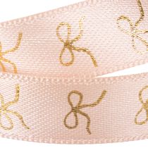 Product Gift ribbon with gold bows 15mm 18m