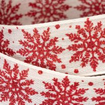 Product Decorative ribbon with snowflakes, gift wrapping, winter, 25mm x 20m