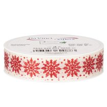Product Decorative ribbon with snowflakes, gift wrapping, winter, 25mm x 20m