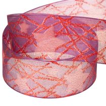 Product Glittering star-patterned decorative ribbon for Christmas decorations, 40mm x 15m