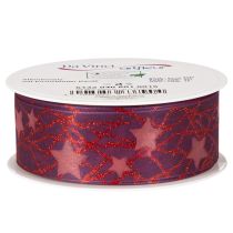 Product Glittering star-patterned decorative ribbon for Christmas decorations, 40mm x 15m