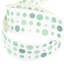 Product Ribbon Turquoise Dots Maritime Cotton Ribbon 25mm 18m