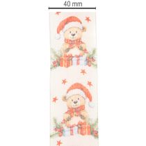 Product Gift ribbon bear with Santa hat and gifts 40mm 15m