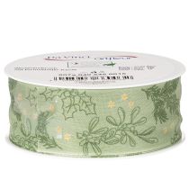 Product Gift ribbon holly and mistletoe 40mm 15m
