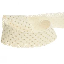 Product Gift ribbon cream ribbon dots and lace 38mm 10mm