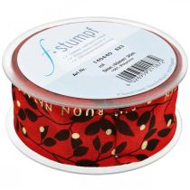 Product Christmas ribbon with saying red 40mm 20m