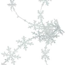 Product Satin ribbon Christmas ribbon snowflake white 25mm 5m