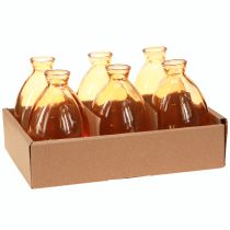 Product Bulbous vase glass mini vases orange Ø7cm H12cm 6 pcs