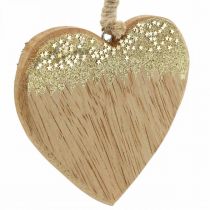 Christmas decoration star / heart / tree, wooden pendant, advent decoration H10 / 12.5cm 3pcs