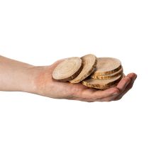Product Natural round wooden slices for decoration and crafts, 6cm, 300g