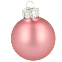 Product Tree decoration Christmas balls glass pink grey Ø4cm 24 pcs