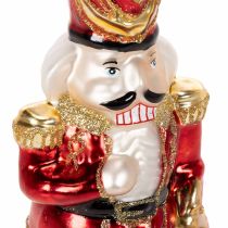 Product Christmas tree topper nutcracker figure in red for the Christmas tree 28cm real glass