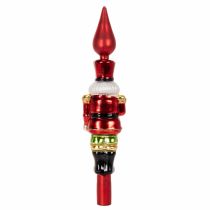Product Christmas tree topper nutcracker figure in red for the Christmas tree 28cm real glass