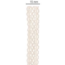 Product Cotton lace ribbon for decoration and handicrafts, 15mm wide, 10m long