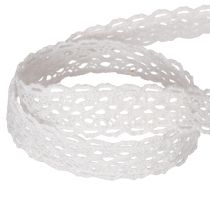 Product Cotton lace ribbon, fine decorative ribbon for crafting, 15mm wide, 10m long