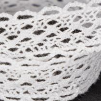 Product Cotton lace ribbon, fine decorative ribbon for crafting, 15mm wide, 10m long