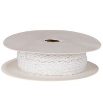Product Cotton lace ribbon, fine decorative ribbon for crafting, 15mm wide, 10m long