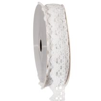 Product Decorative lace ribbon, fine cotton trim for handicrafts, 15mm wide, 10m long