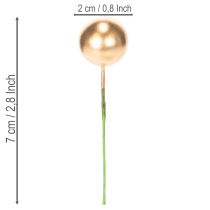Product Artificial golden berry balls on wire for festive arrangements, 2cm, 48 pieces