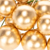 Product Artificial golden berry balls on wire for festive arrangements, 2cm, 48 pieces