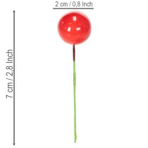 Product Artificial red berry mini Christmas baubles for floral decoration, 2cm, 48 pieces